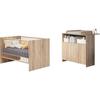 NIKO Duo Baby Room - 70x140 Cm Bed + 2-door Changing Table - Natural Oak Decor - TRENDTEAM