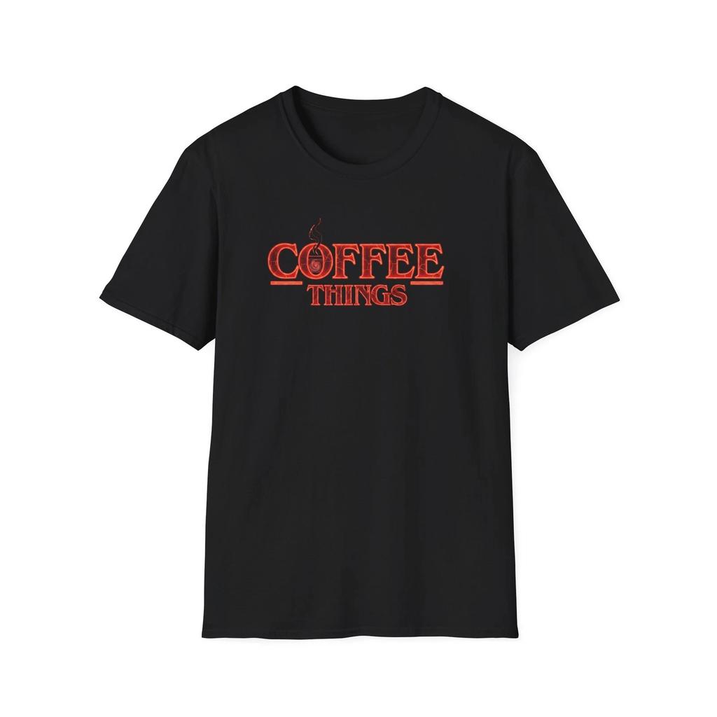 Kaffee Sachen T-Shirt | Kaffee-Typografie im Stranger Things Stil