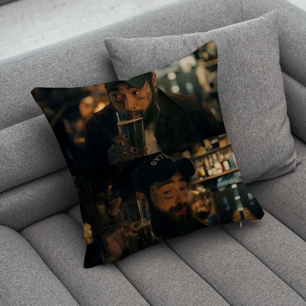 P-Post M-Malone Pillow Case Soft Cushion Cases for Farmhouse Sofa Decor Home Decorations and Protector