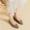 Pointed Toe Shallow Mouth Fabric Flat Bottom Women's Solid Knitted Soft Bottom Large Shoes Size 34-43
