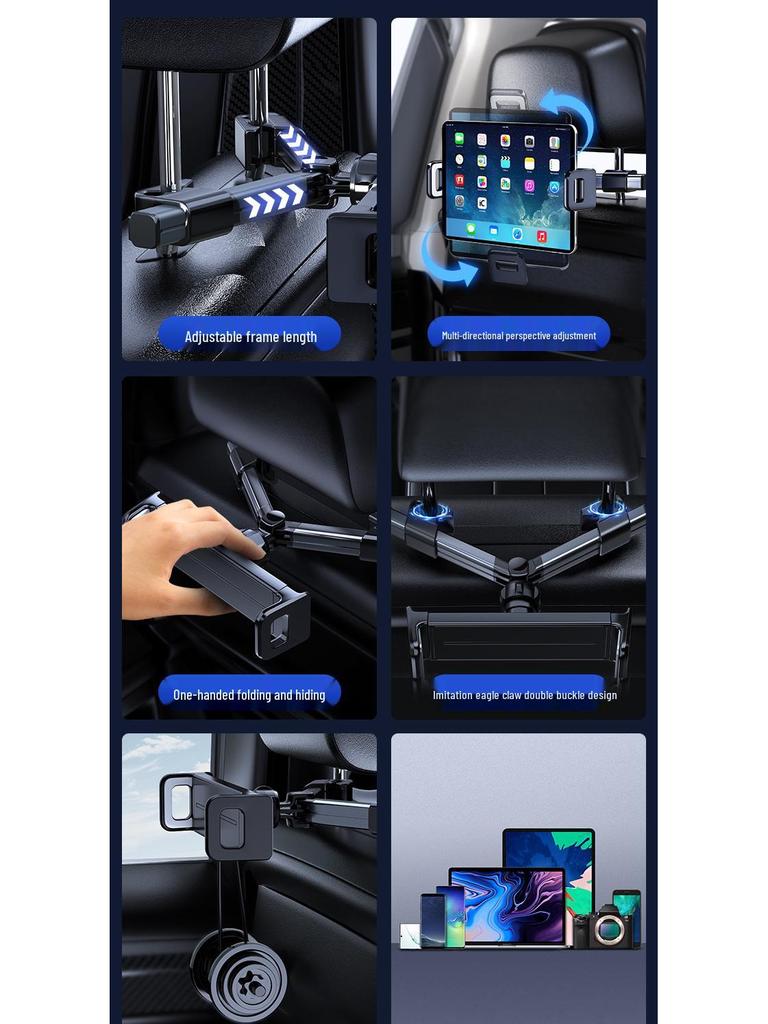 Adjustable Car Rear Seat Tablet & Phone Holder