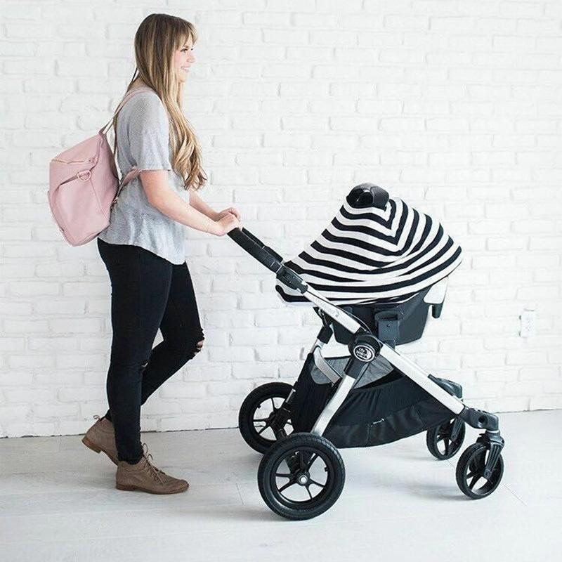 Striped Breastfeeding Cover Baby Car Seat Cover Breastfeeding Scarf Multipurpose Baby Stroller Cover