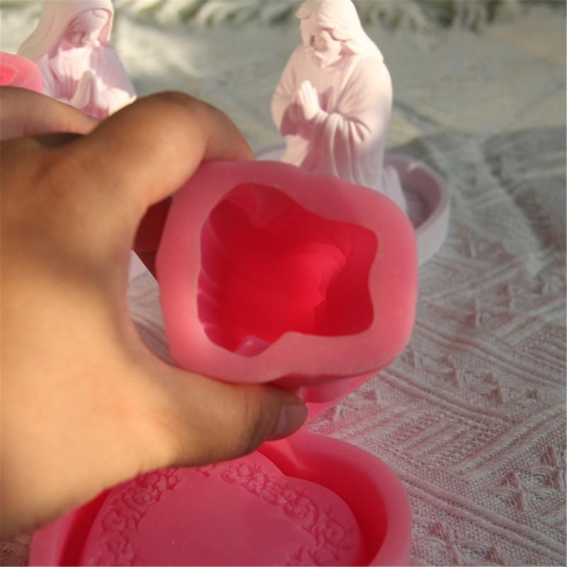 Heart Silicone Tray Mold Heat Resistant Easy Demolding Heart Plate Silicone Mould For Rosary Stand Soap Jewelry Tray