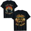 Live Fast Eat Trash Funny Raccoon Camping Vintage Hiking Shirt Live Fast Eat Trash TShirt Design Cute Animal Lover Tee Tops