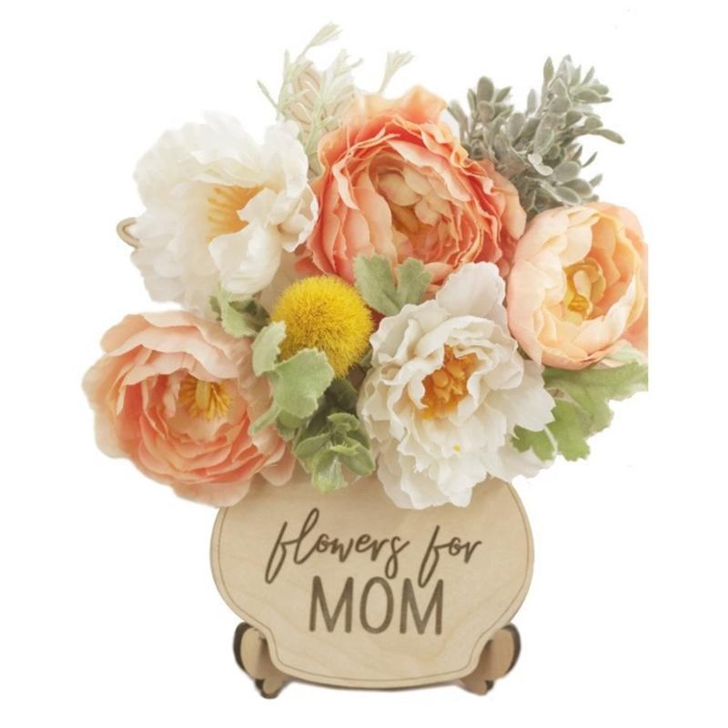 Mothers Day Flower Holder Removable Wood Table Ornament Flower Stands Party Table Decorations Gift for Mother
