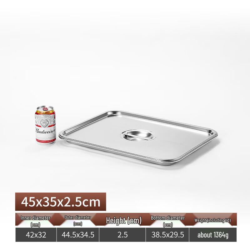 316 Stainless Steel Deep Rectangular Food Pan with Lid