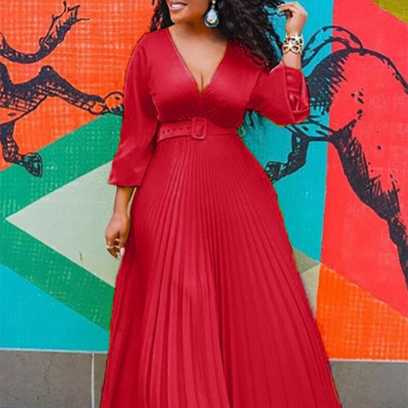 Neues, gelbes, hochtailliertes und dünnes, einfarbiges, temperamentvolles, retro-Chiffon-Langarm-Maxikleid