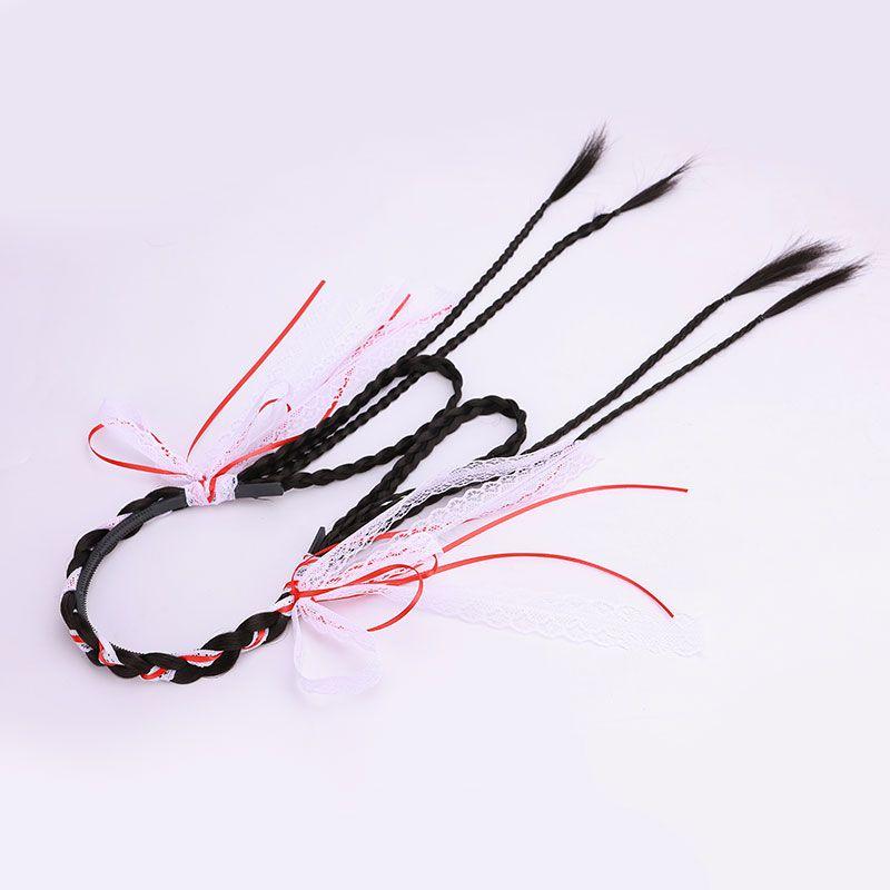 

Lop Eared Rabbit Wig Braided Headband Female High Skull Top Plate God Star Same Style Cute Hair Accessories Hair Band French/Ballet sweetheart [red-braid]]