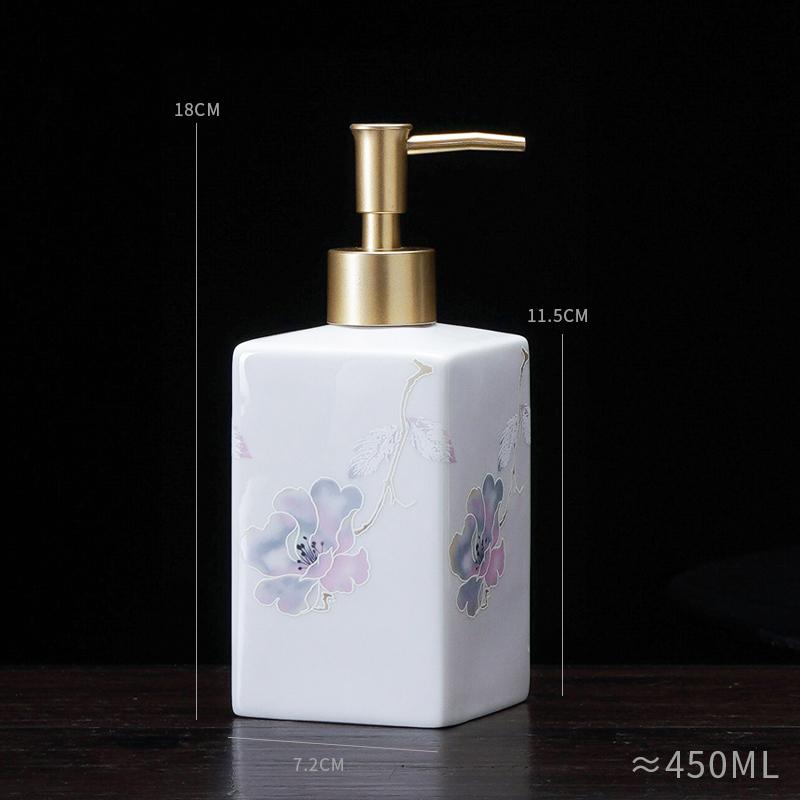New Chinese Ceramic Press Bottle Lotion Bottle Shampoo Bath Gel Sub Bottle Soap Dispenser Bathroom Accessories Shampoo Dispenser