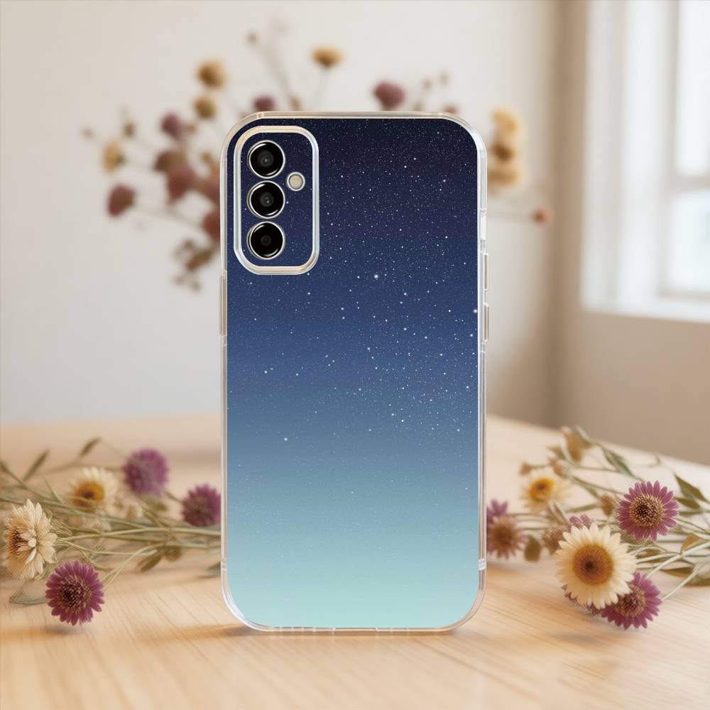 Solid Color Starry Sky Phone Case For SamsungA10,12,20,21S,30,31,40,50,51,52,70,71 Transparent Cover