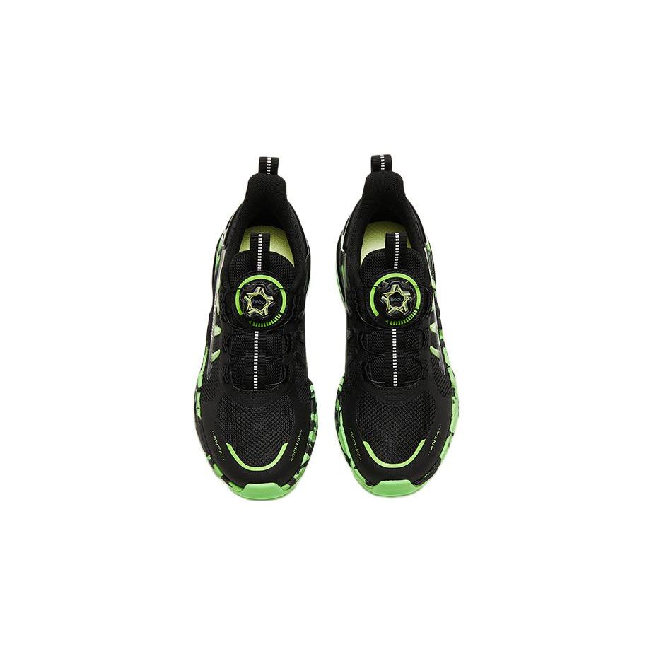 Anta Kids Comfortable Daily Low-Top Running Shoes Kids sneaker Black Green 312315521-7