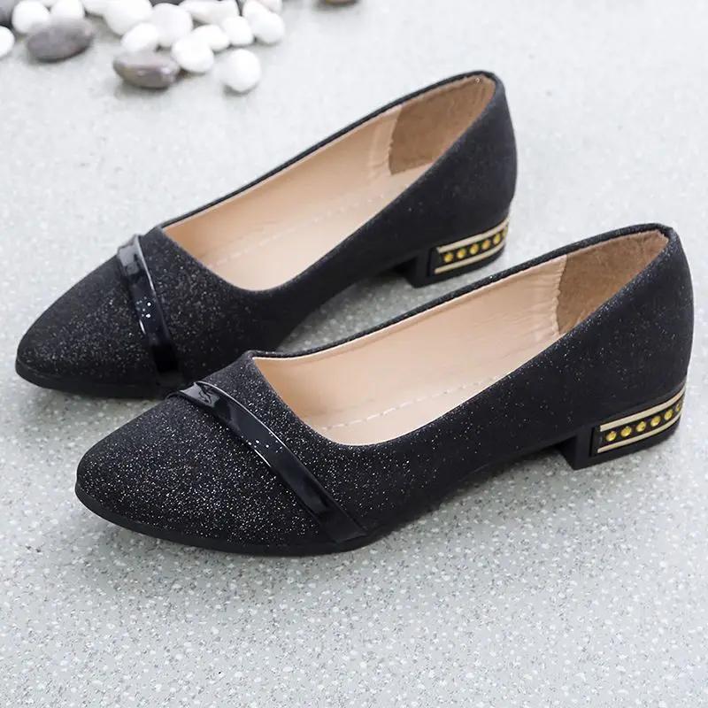 Fashion Pointed Toe Low Heel Elegant Shoes for Women Woman Pumps Y2k Fashion Popular Dress Stylish Footwear Genuine Mark Casual Non Slip