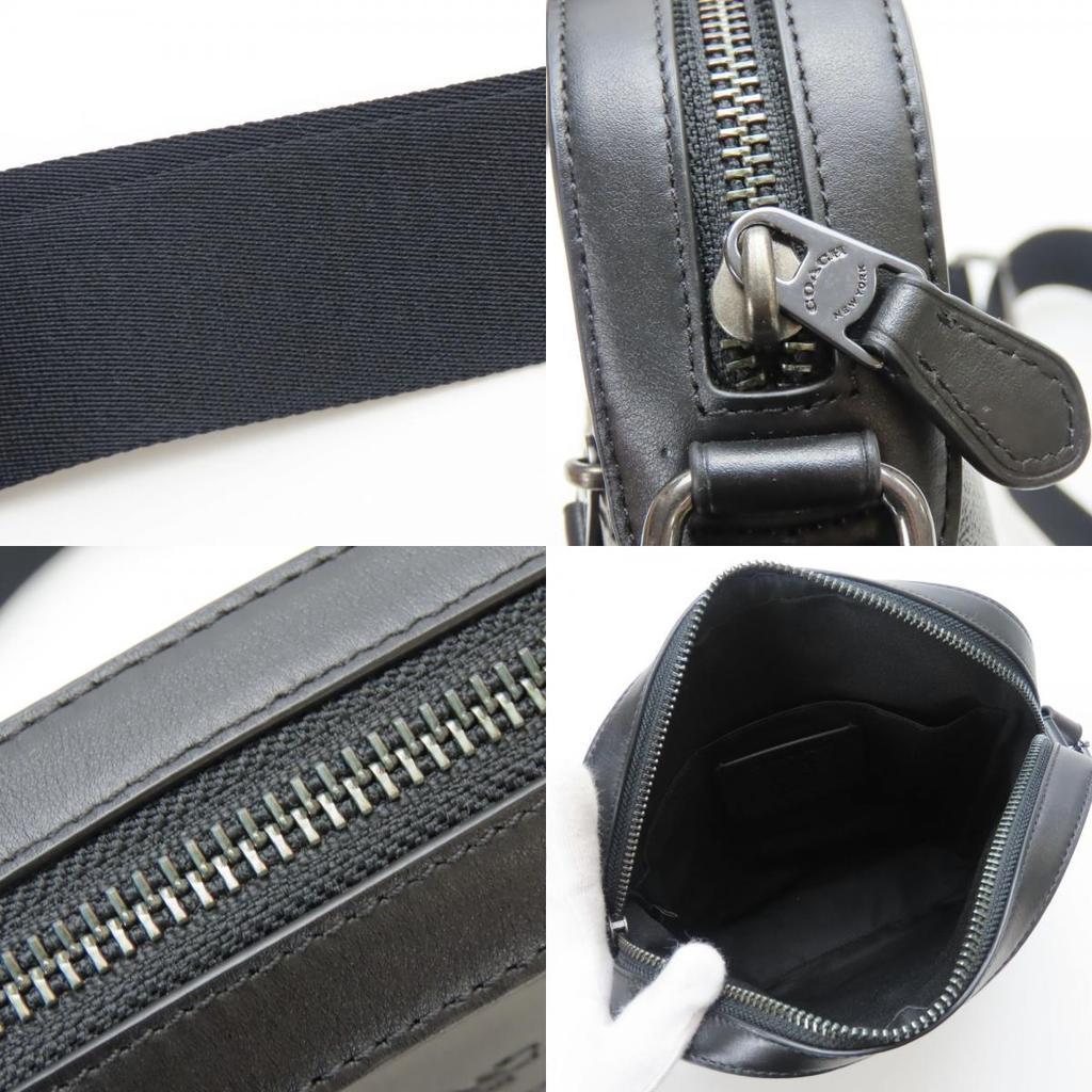 Used COACH Shoulder Bag 4010 Signature PVC/leather Black Dark Gray Casual