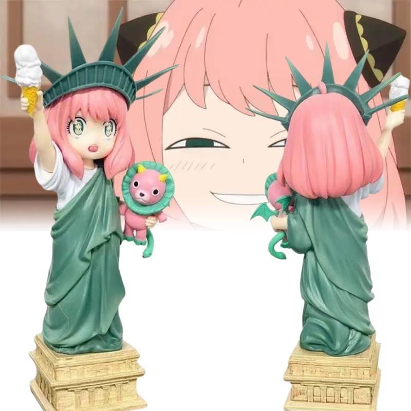 Anya Spy Family Statue Of Liberty Anime Figure Cute Cosplay Model Xmas Gift