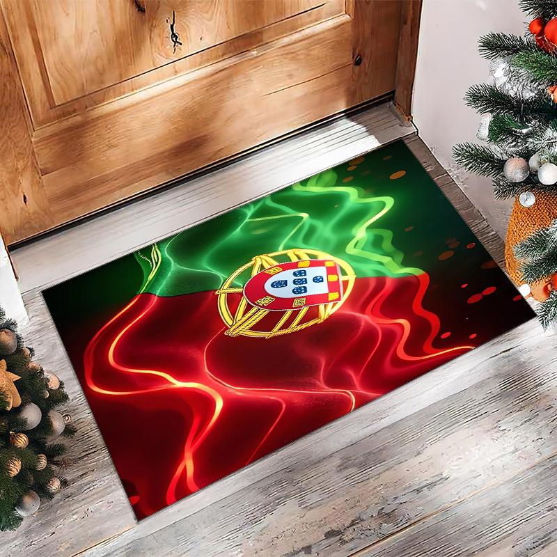 Portugal national football team Printed Flannel Area Rug Non Slip Soft Polyester Floor Carpet Indoor Decor Mat for Bedroom Living Room Sofa