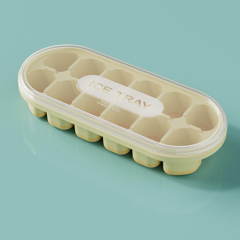 12 Grid Single-Layer Tray With Transparent Ice Storage Box Ice Cream Ice Cube DIY Homemade Refrigerated Drink Kitchen Tools