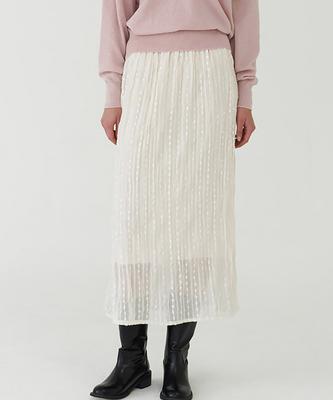 Prisy Lace Long Skirt_Ivory