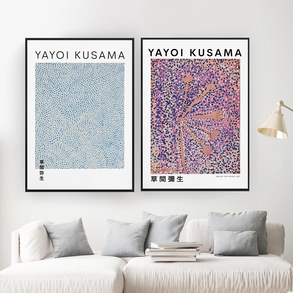 Yayoi Kusama Exhibition Posters and Print Japanese Artist Art Painting Canvas Picture Abstract Modern Museum For Home Wall Decor