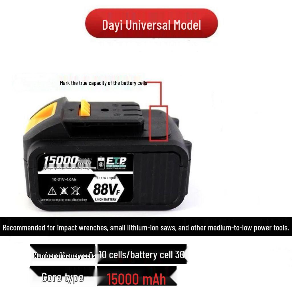 Large A3 48V-88V Electric Wrench and Angle Grinder with Universal Lithium Battery.