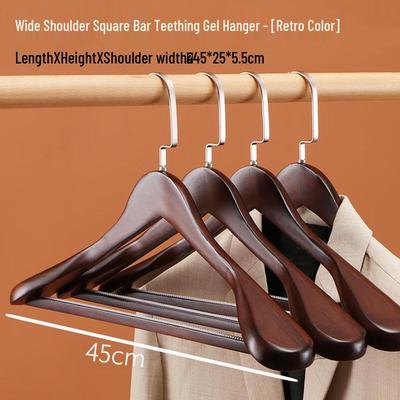 JINGRUIXIANG Retro Solid Wood Wide Shoulder Hanger