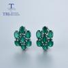 2022 New 10ct Natural Green Agate Oval 5*7mm Gemstone Earrings 925 Sterling Silver Fine Jewelry for Women