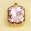 Rectangle Geometric Stainless Steel Pendants For Jewelry Making Supplies One Side Rhinestone Charm DIY Necklace Earrings Pendant