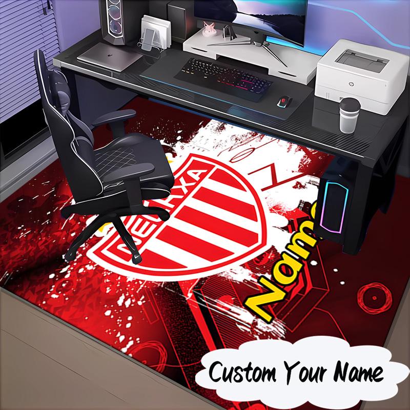 Custom Name NECAXA Team Crest Design Rug for Living Room, Game Rooms, Office, Bedroom, Floor Mat Playful Design, fan gifts Christmas decor