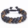 Men's Adjustable Yoga Bracelet with Natural Tiger Eye & Agate Stones