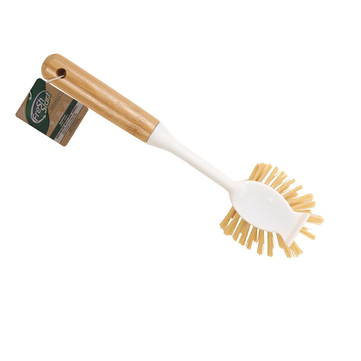 

Побутова кухонна щітка для миття посуду з довгою ручкою не пошкоджує посуд і не прилипає до масла білий