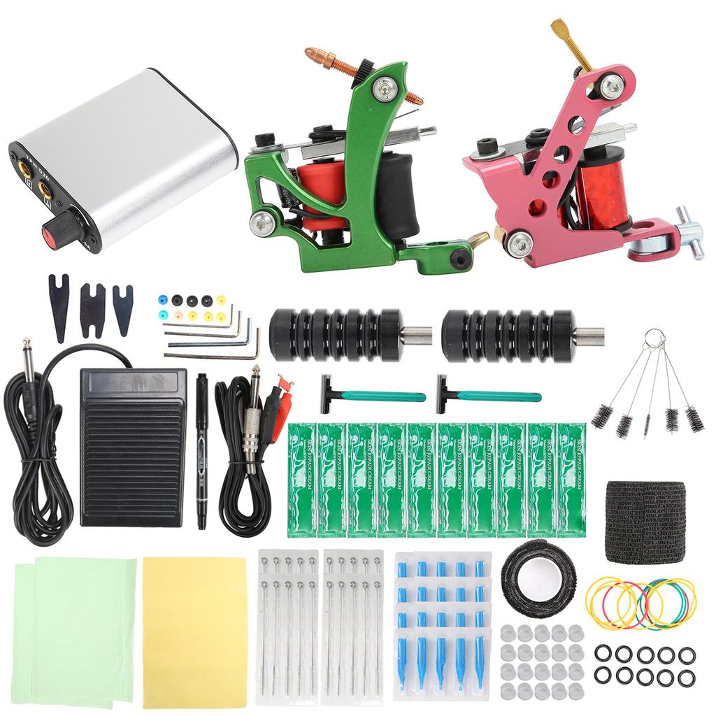 Complete Tattoo Kit Professional Tattoo Liner Shader Machine Power Supply Tattoo Supplies 90‑265VEU
