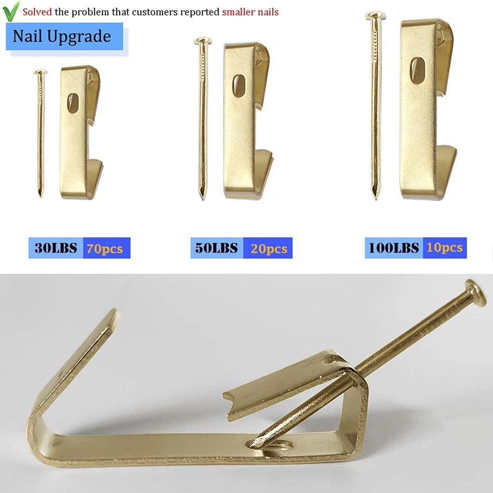 Buy Pearliky Picture Hanging Hooks 30/50/100lbs Picture Hangers 100