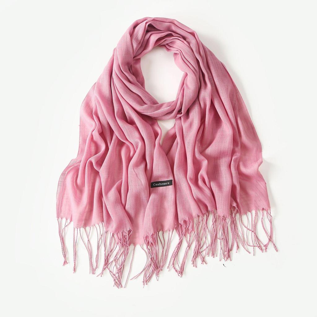 Trendy Niche Silk Scarf: Bamboo Yarn Tassel Shawl for Women