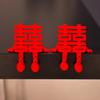 Wedding Double Happiness Character Decoration Plastic Red Happiness Ornament for Festival Home and Tabletop Decoration