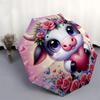 1pc Cute Cow with Floral Heart Umbrella with Plastic Handle,Suitable for All Seasons Home Travel Outdoor UmbrellaDD418