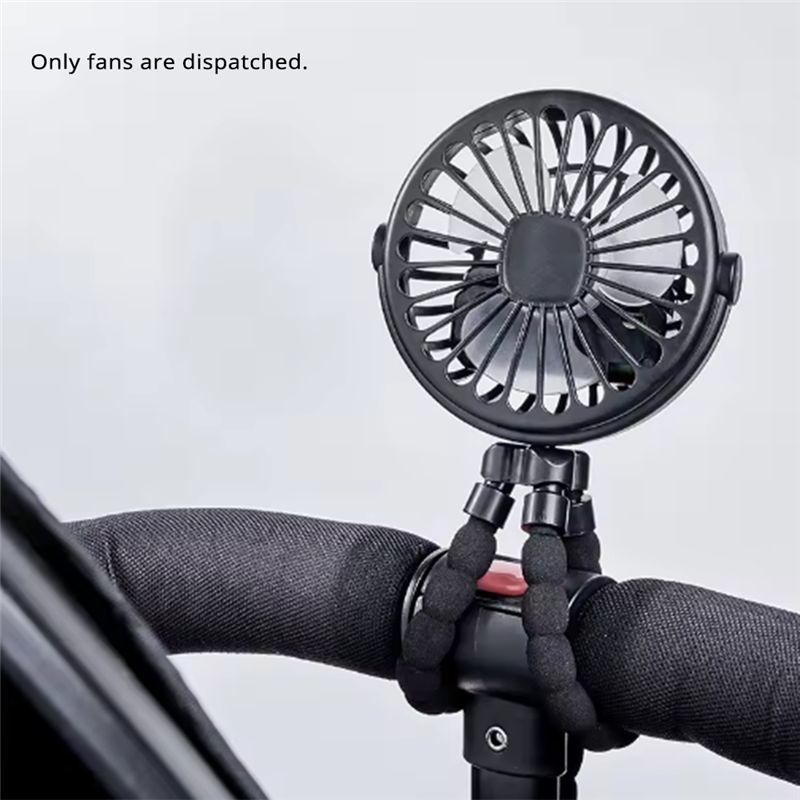 A71Z Baby Stroller Fan Mini Outdoor Fan USB Speed Flexible Octopus Fan Tripod Clip On Handheld Fan For Stroller Crib