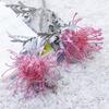 Artificial Flowers Short Branch Crab Claw 2 Fork Pincushion Christmas Garland Vase for Home Wedding Decoration Fake Planting