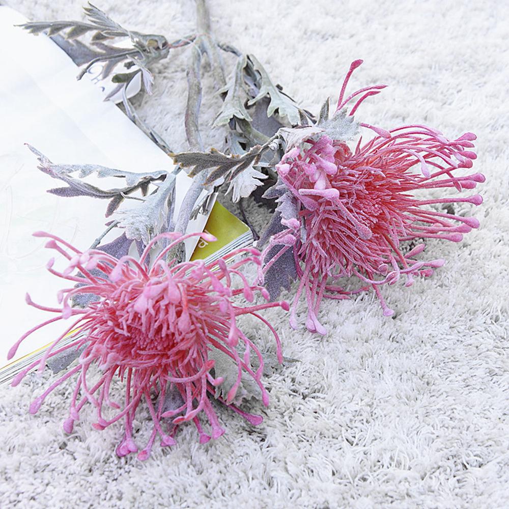 Artificial Flowers Short Branch Crab Claw 2 Fork Pincushion Christmas Garland Vase for Home Wedding Decoration Fake Planting