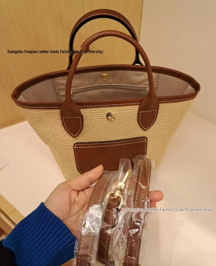 Pleciona torba shopper ze skóry krowiej z inkrustacją smoka: Duża pojemność torba plażowa, na ramię, crossbody