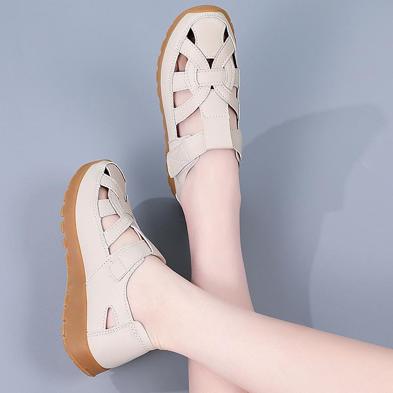 Women's Sandals Summer Essentials Mary Jane Black Beach Flat Shoes Casual Soft Roman Sandals for Girl Plus Size