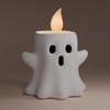 Flameless Halloween Candles Mini Ghost Candle Light Resin Ghost Flameless Candle Light Artistic Miniature Decor For Halloween