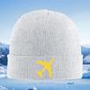 Yellow plane flying airplane graphic Men Women Unisex Knitted Hat Beanie Pullover Cap Winter Thermal Warm Christmas Outdoor Cycl