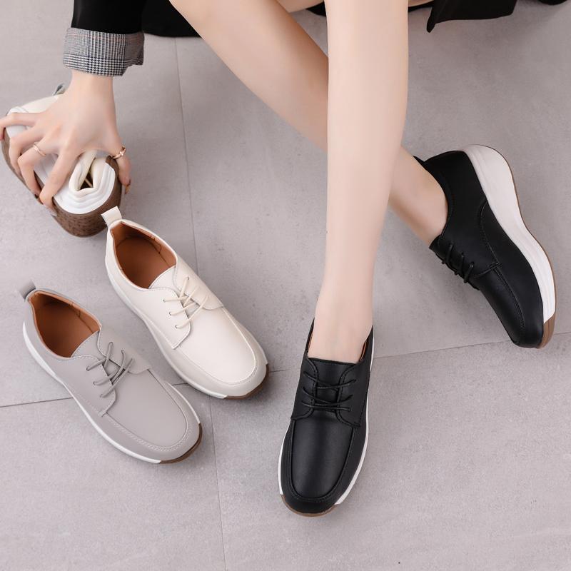 Women's Leather Boots Driving Comfort Women’s Wedge Sneakers Casual Nurse Loafers for Girls Walking Minimalist Summer Maternity Shoes for Women