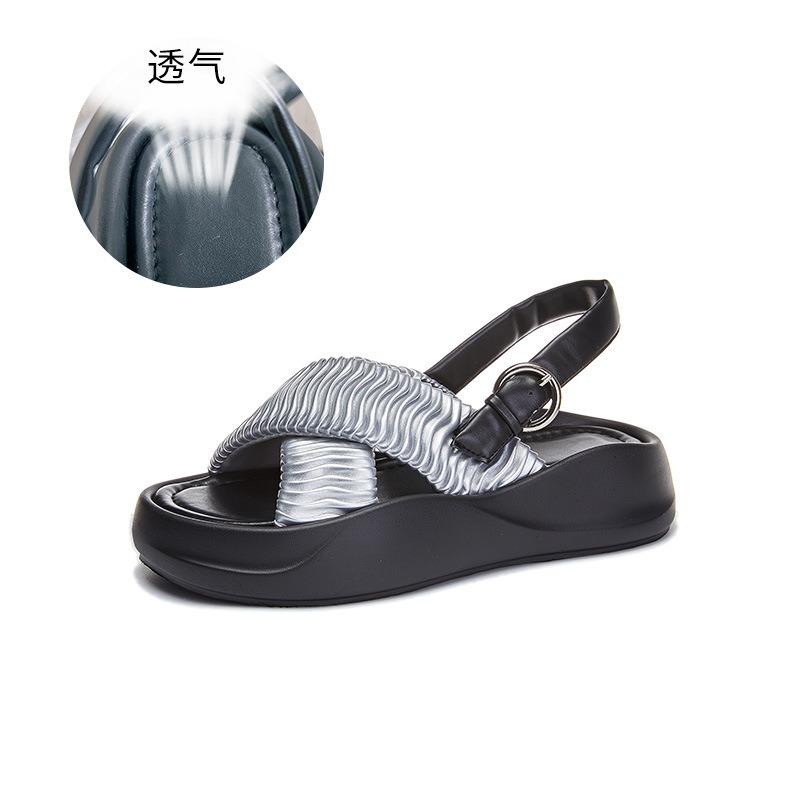 Summer new platform cross sandals women's casual buckle sandals fashionable versatile outer women's shoes