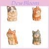 Wooden Cat Carving Decorative Figurine Handmade Home Office Gift For Cat Lovers