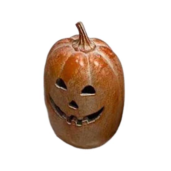 Halloween Gresskarfigur Håndskåret Resin Gresskarstatue Håndlaget Borddekorasjon til Hjem Veranda Inngangsdør Peishylle Romdekor