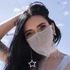 Bling Reticulated Rhinestone Night Club Party Adult Face Mask Vintage Trendy Crystal Mouth Mask Popular Dance Exotic Veil Masks