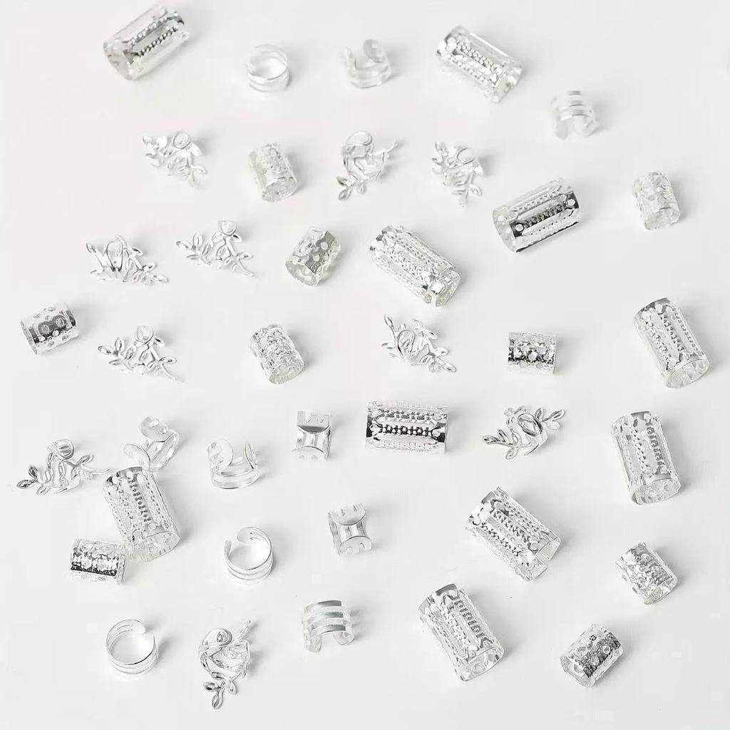 Anneau de Cheveux Métallique Feuille Mode Européen-Américain pour Dreadlocks - Style Doux & Cool