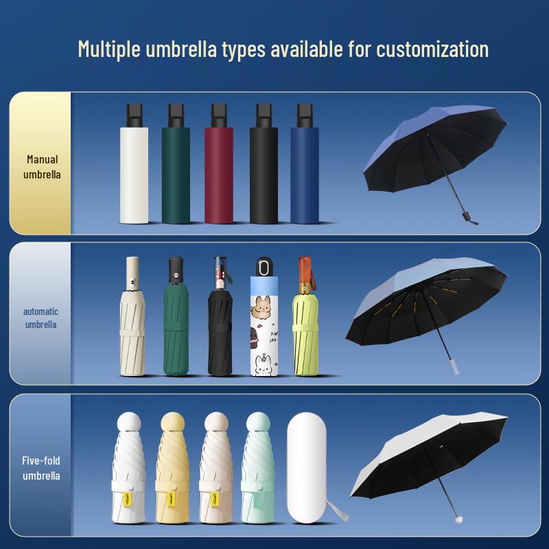 Custom Logo Foldable Sun and Rain Umbrella – Ideal for Corporate Promotions