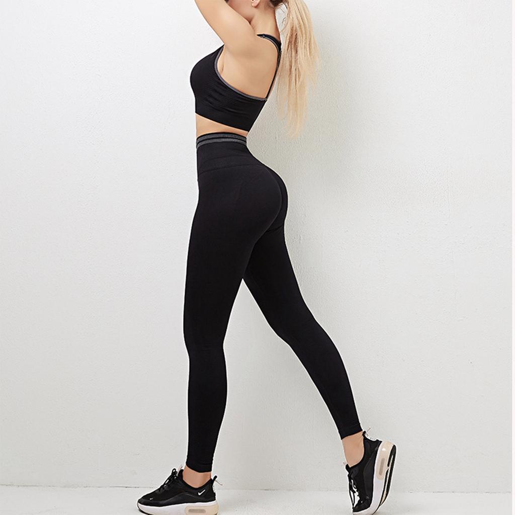 Women Seamless Sports Bra and High Waist Leggings Set Two Piece Workout Outfits Yoga Gym Fitness Activewear for Training Running