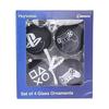 PALADONE Black Glass Christmas Ornaments - PlayStation - Set of 4 - 7cm Diameter - Multicoloured